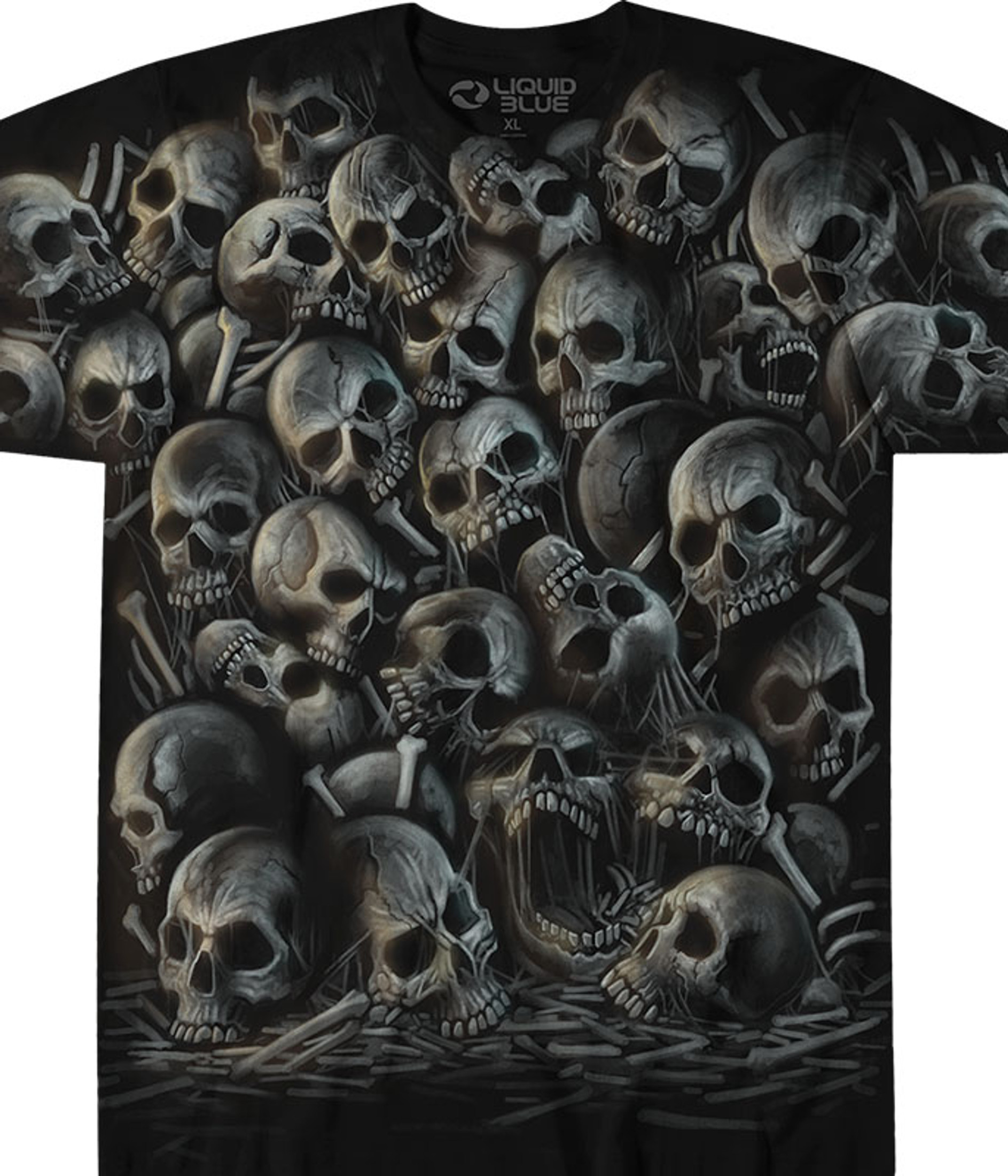 All Over Skulls Black T-Shirt