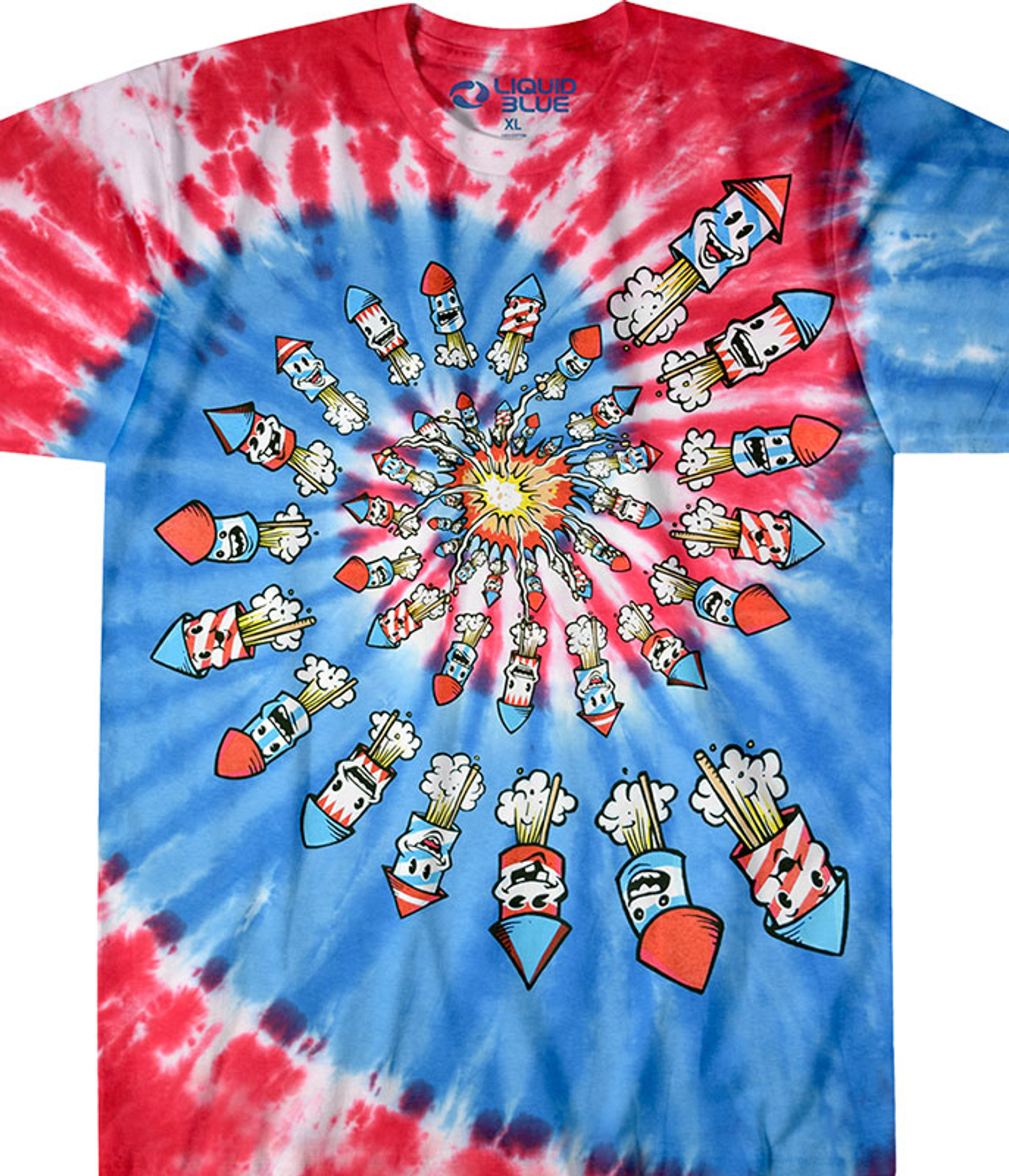 Red, White, & Blue Tie Dye Spiral Tee