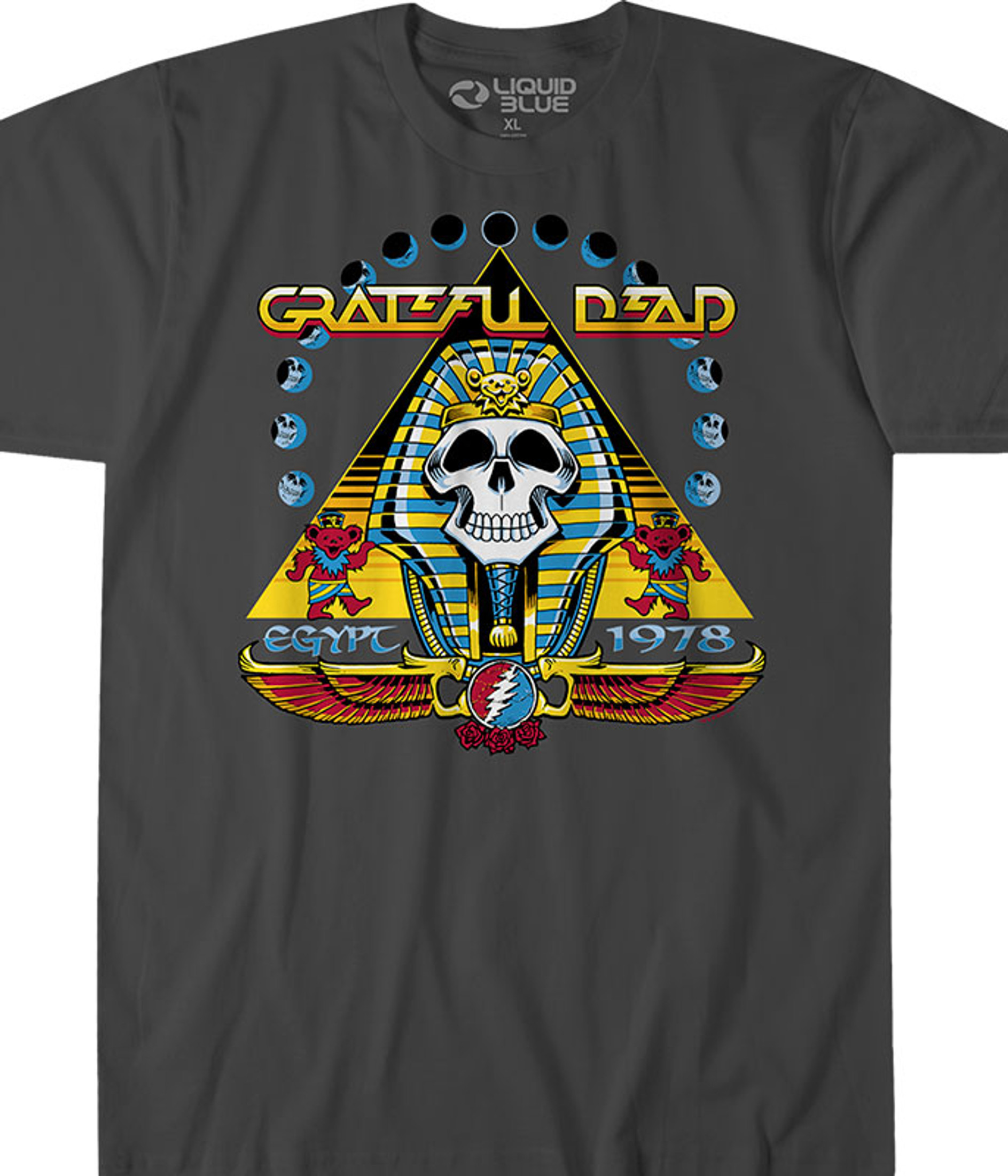 トップス Grateful Dead Gozah Egypt 1978 Tshirt Grateful Dead Egypt 78 Grey T-Shirt Tee Liquid Blue