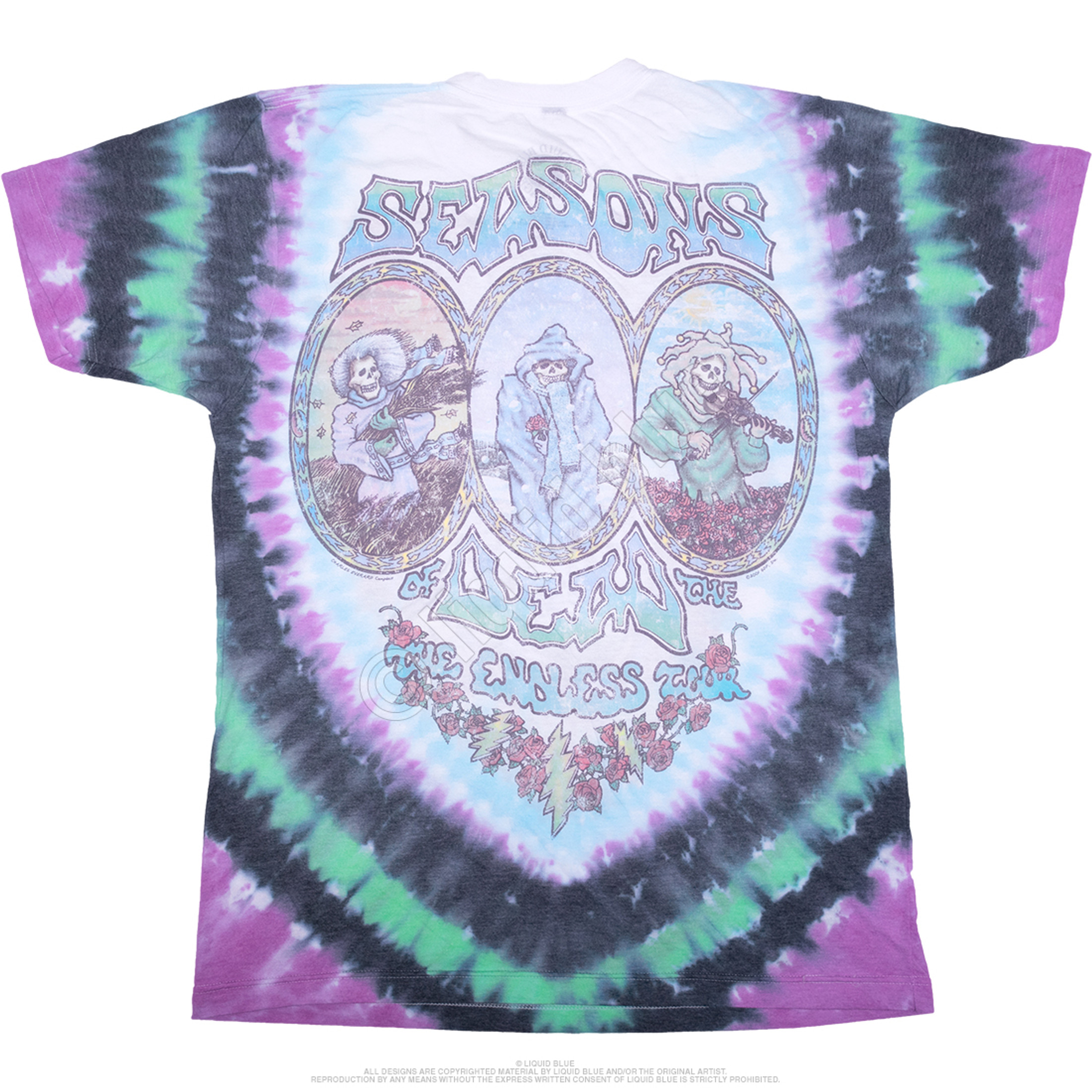 Grateful Dead Vintage Seasons Of The Dead Poly-Cotton Tie-Dye T-Shirt ...