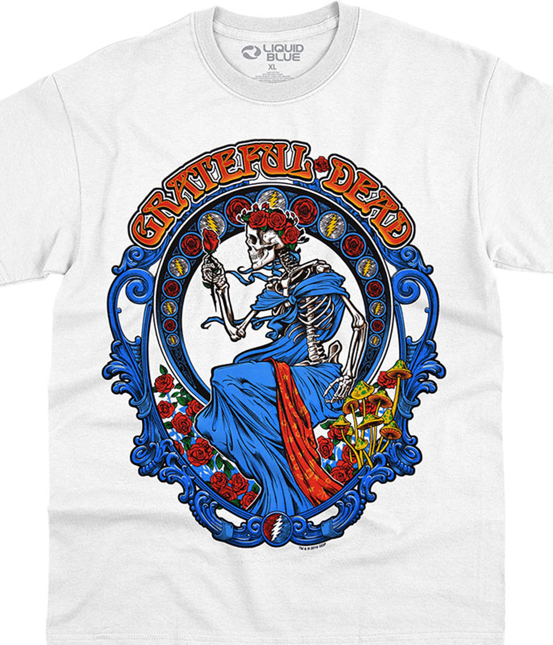 Grateful Dead Vintage Bertha White T-Shirt Tee Liquid Blue