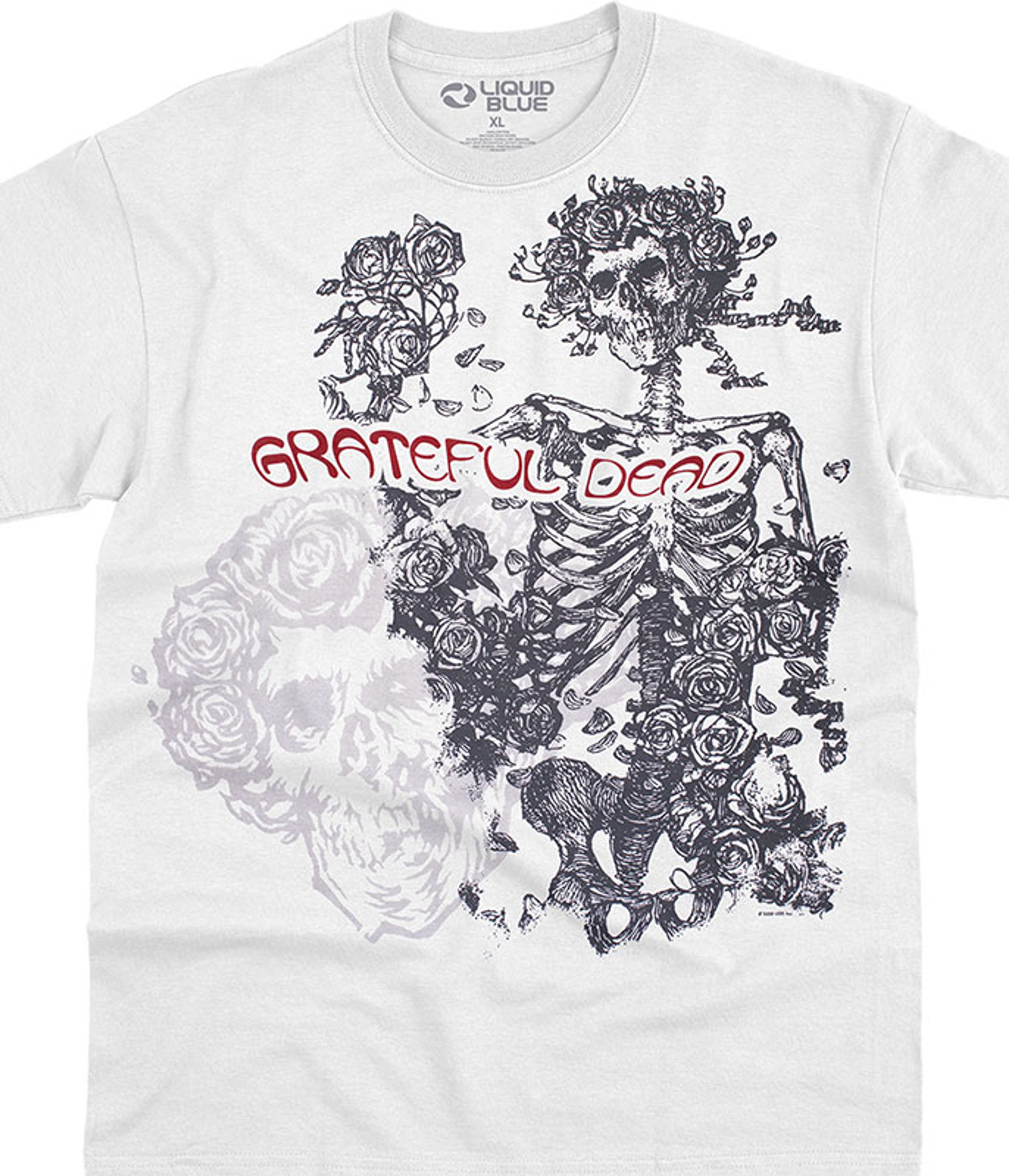 GRATEFUL DEAD-CALIFORNIA SURFER-SKELETON-ROSE-T SHIRT S-M-L-XL-2X,6X Garcia