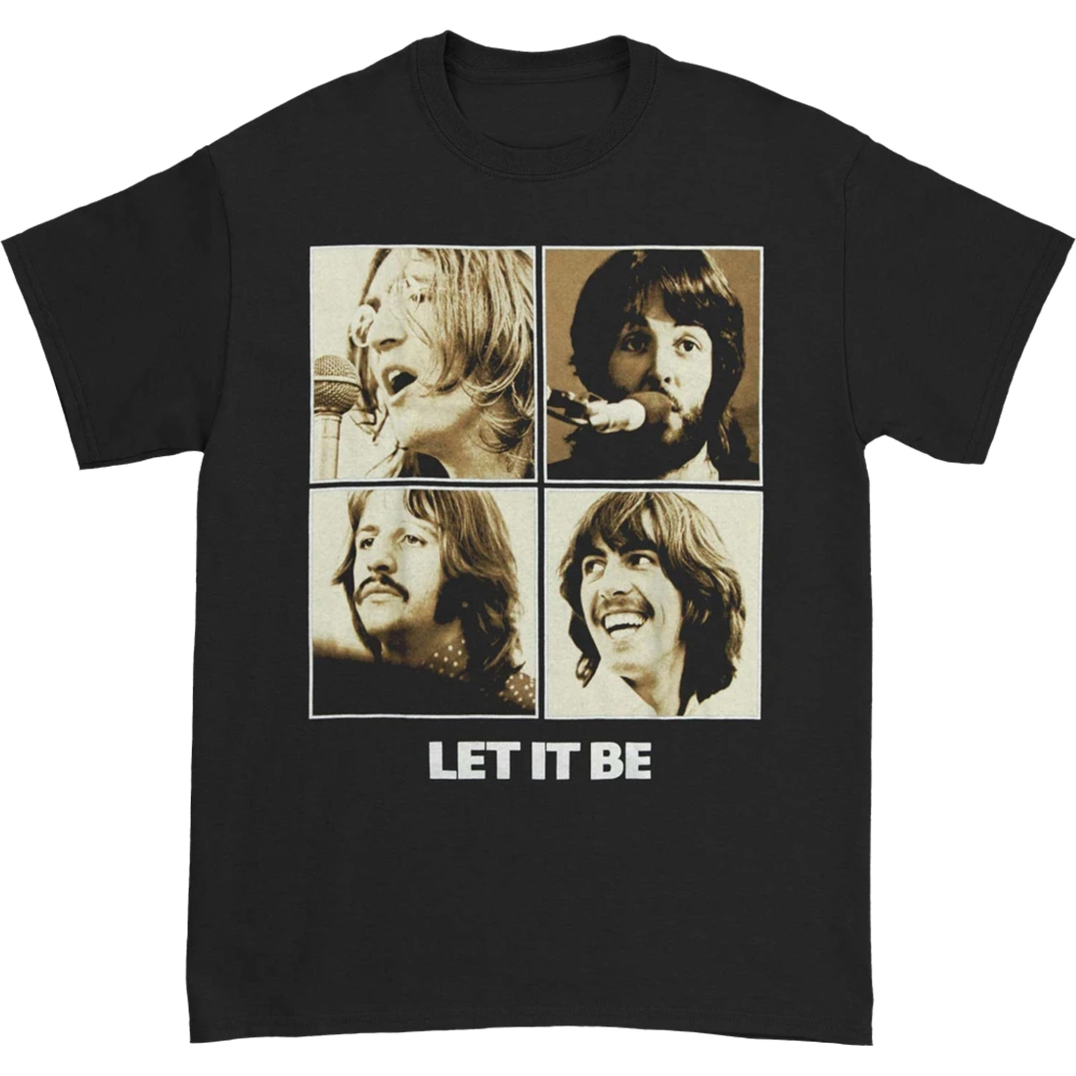 Beatles Let It Be Black T-Shirt Tee Liquid Blue