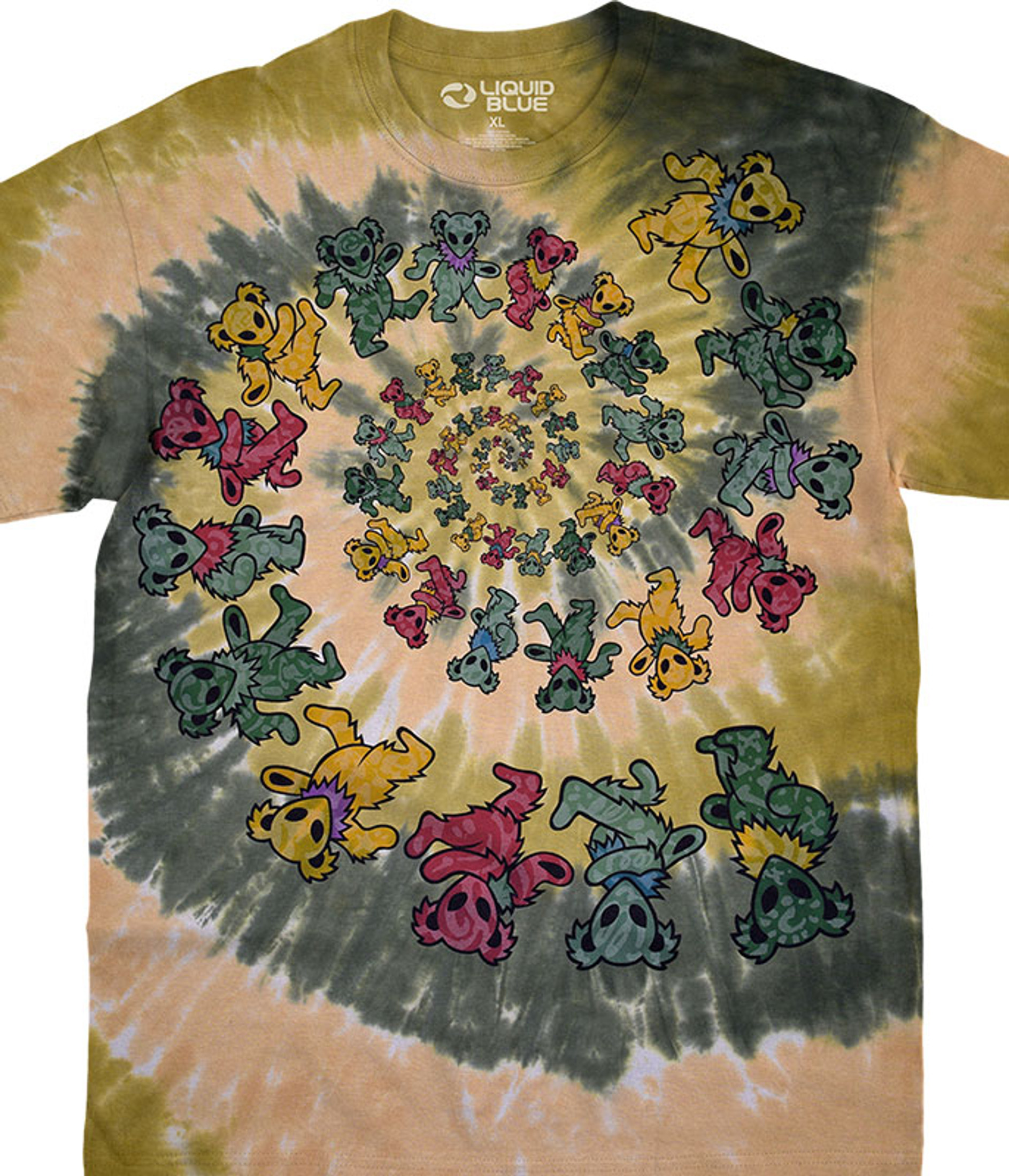 Grateful Dead Alien Spiral Bears Tie-Dye T-Shirt - S