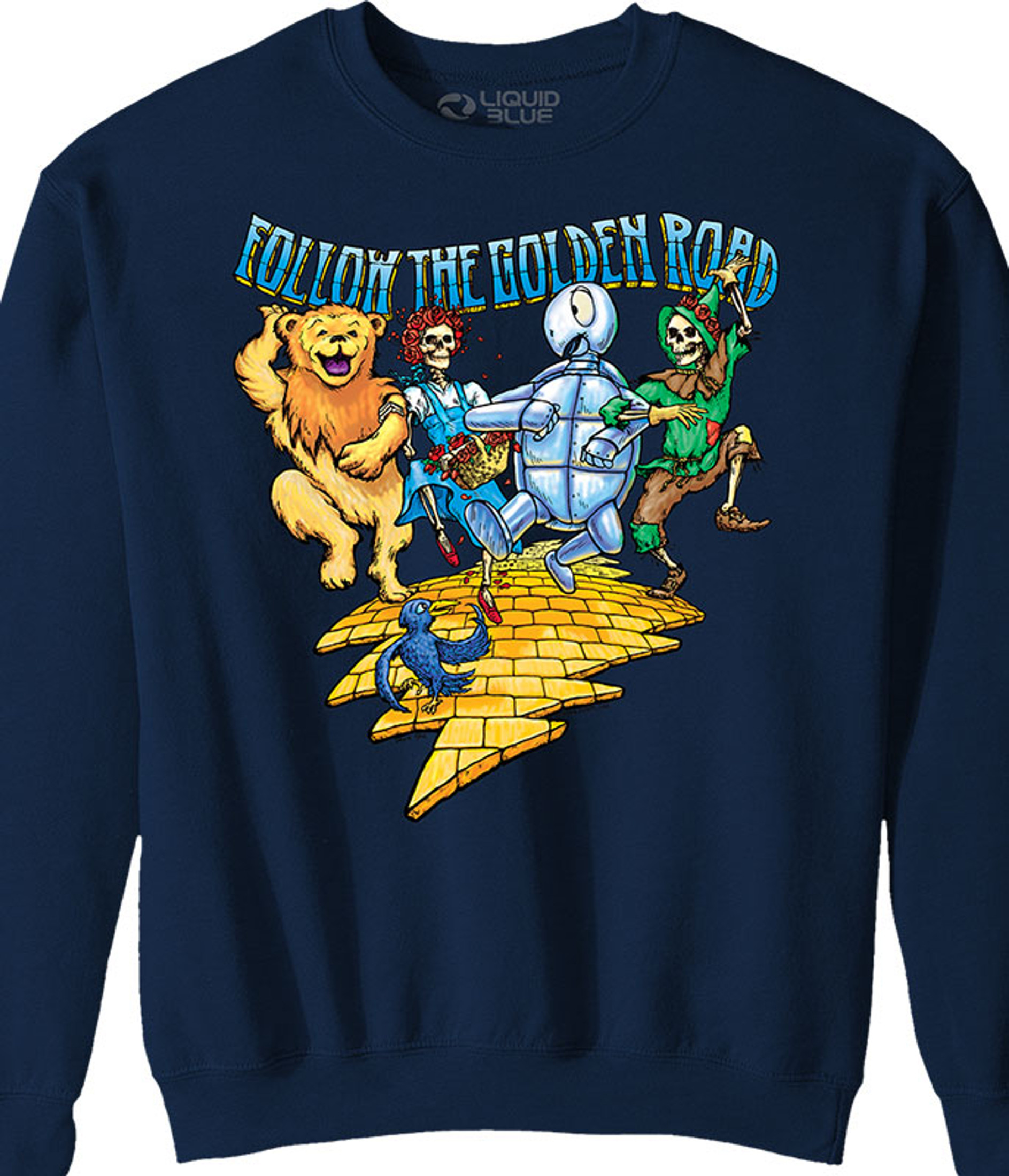 Grateful Dead Golden Road Navy Sweatshirt Tee Liquid Blue