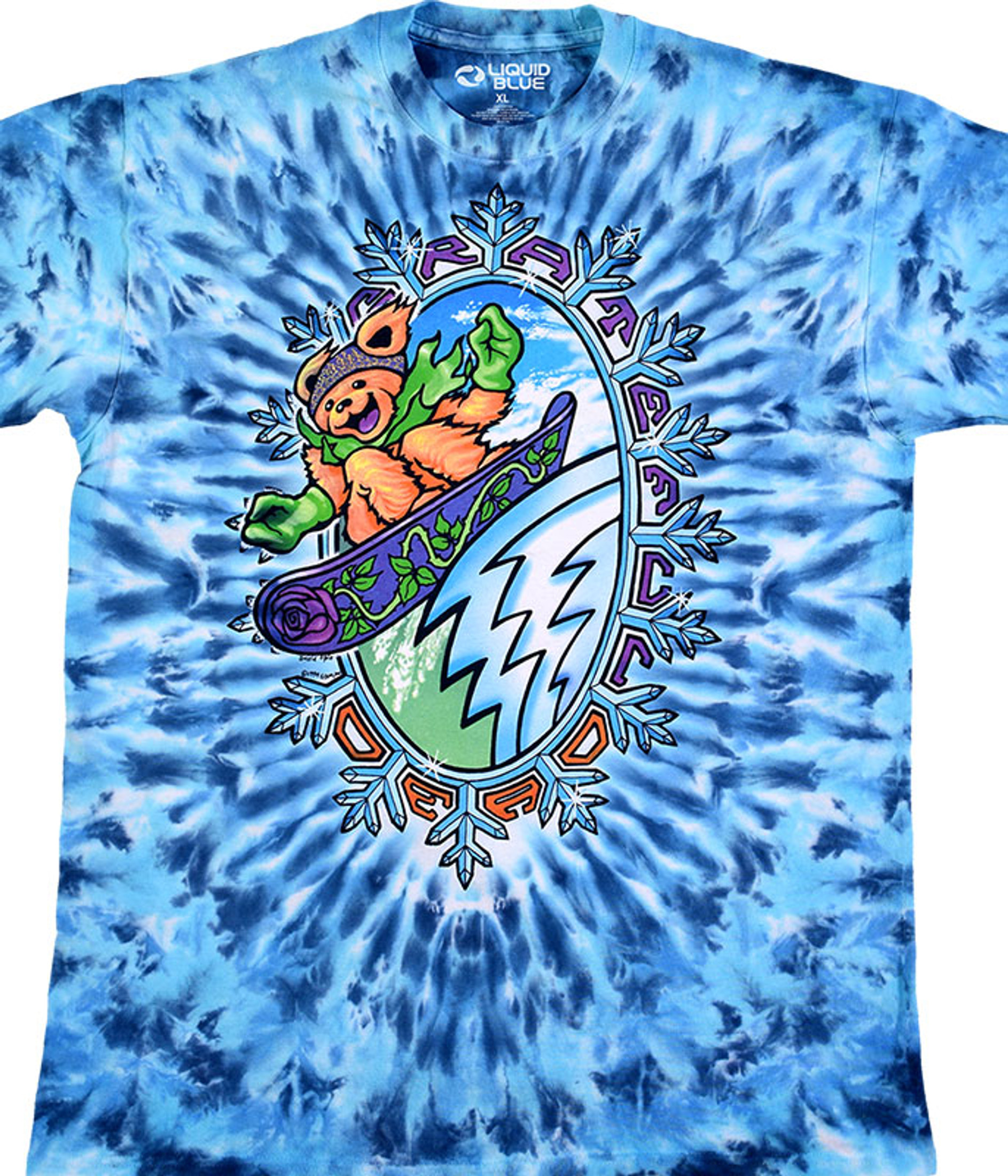 LIQUID BLUE GRATEFUL DEAD SNOWBOARD SKI BEAR TEE SHIRT LIQUID BLUE - The  Garden