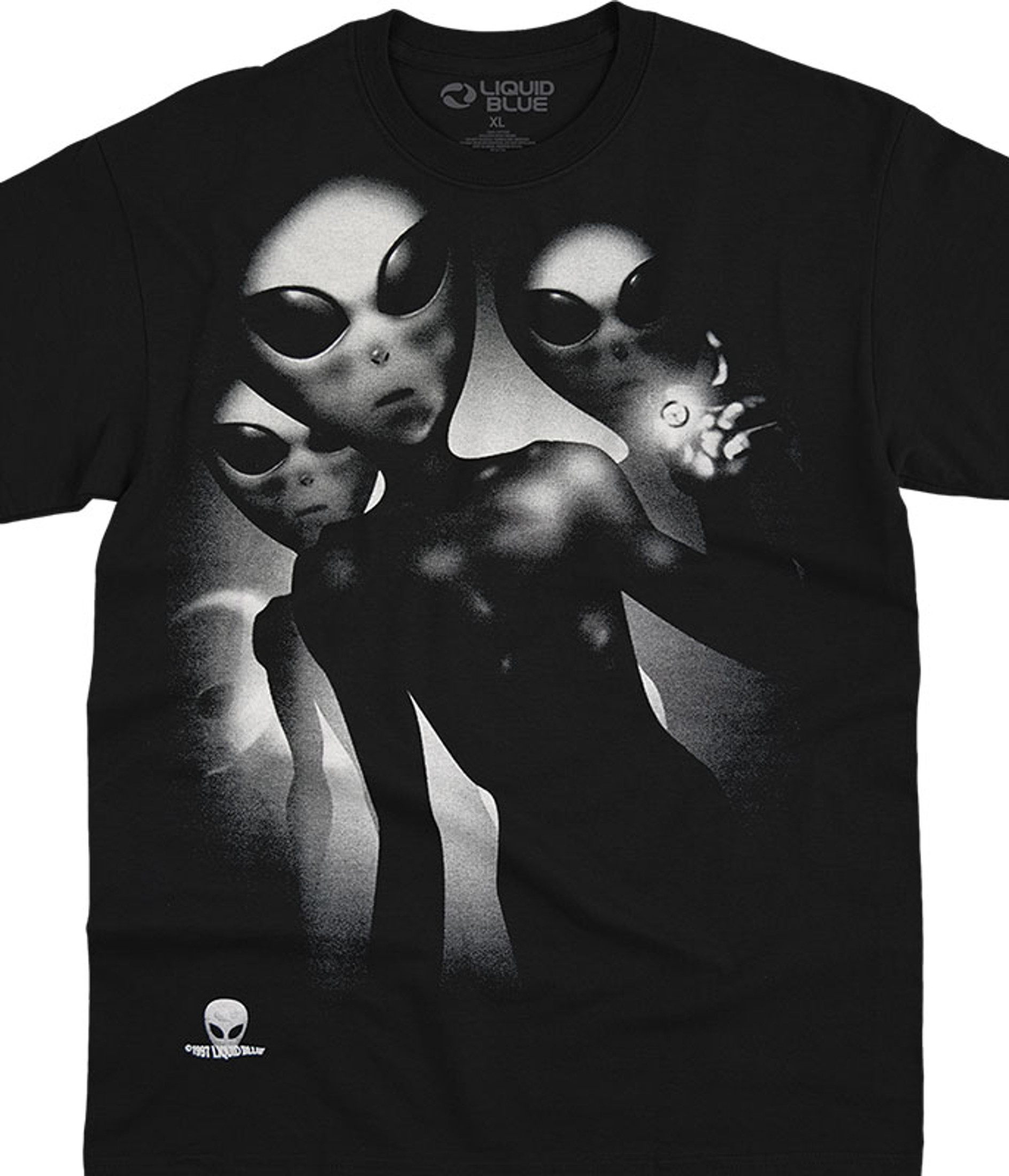 Alien Visitors Black T Shirt