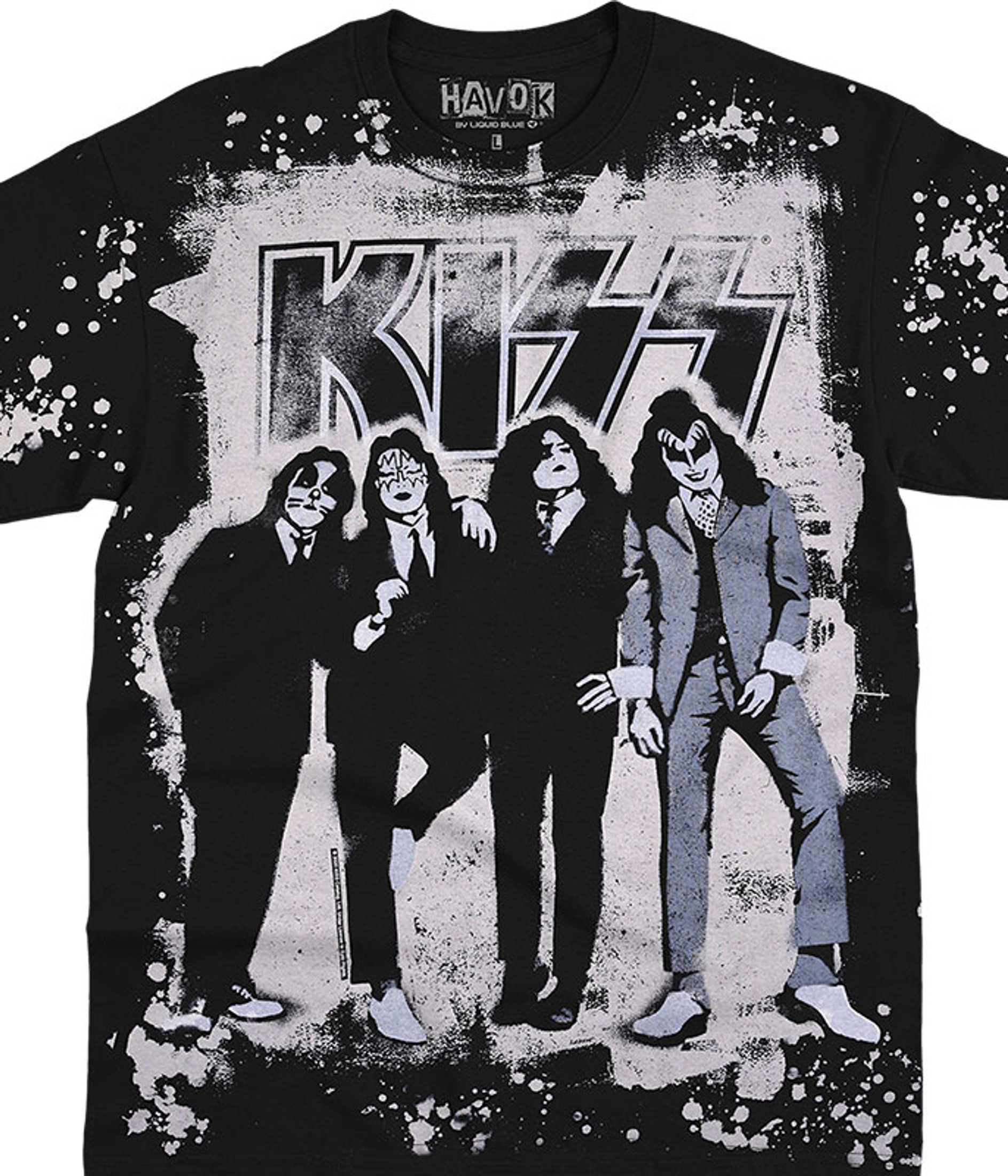 KISS Dressed To Kill Havok Black T-Shirt Tee Liquid Blue