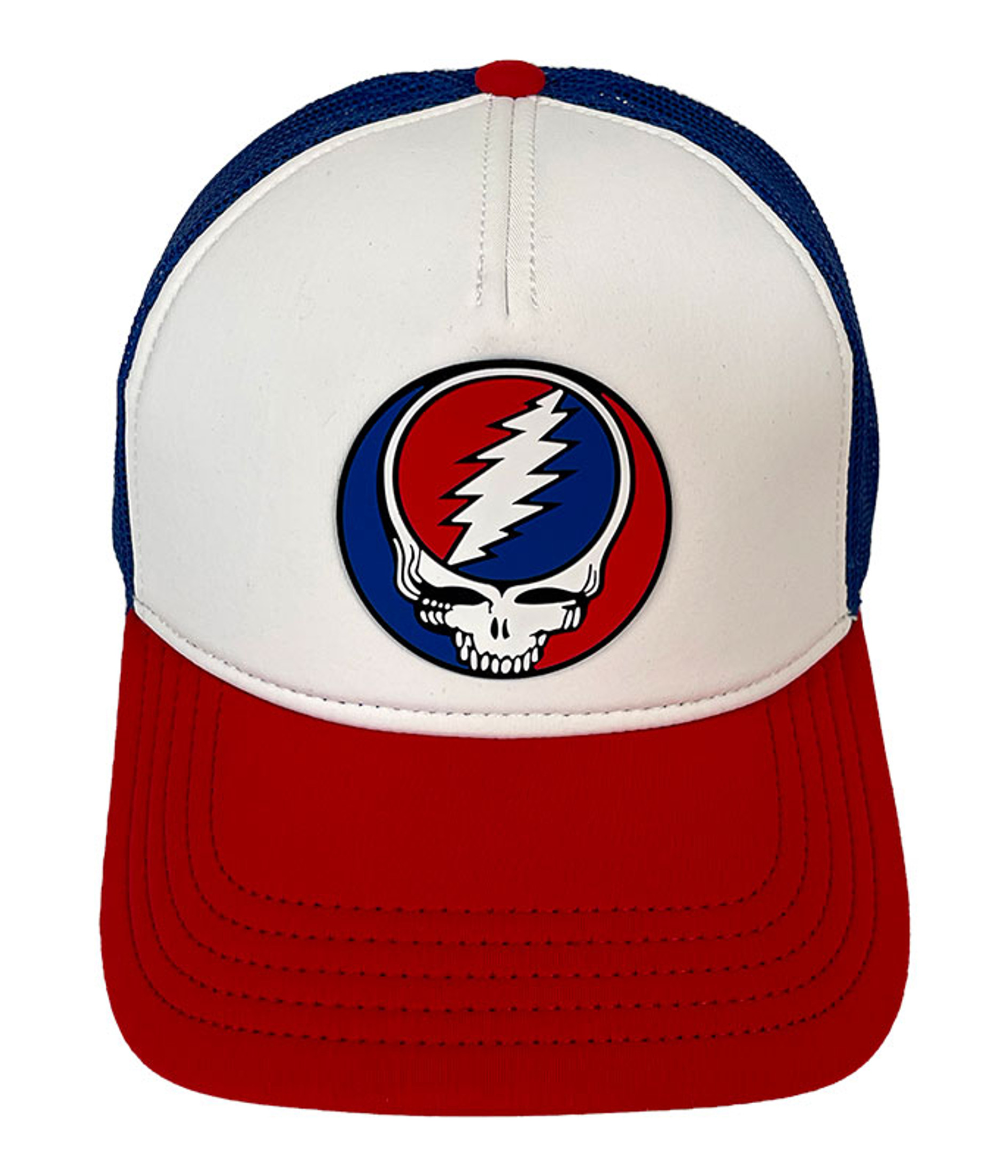 Grateful Dead Steal Your Face Red White Blue Hat Liquid Blue