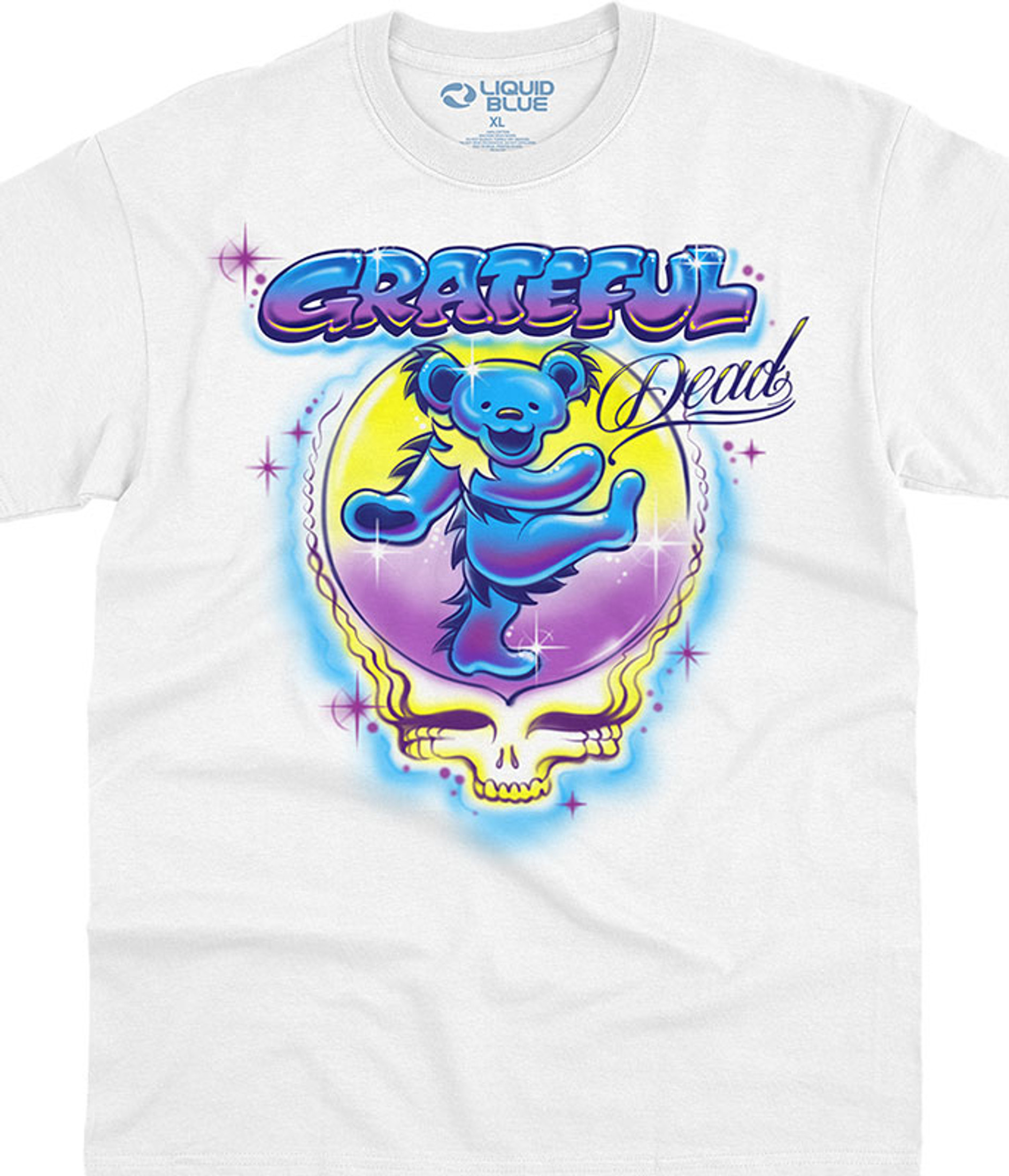 Grateful Dead Airbrush SYF Bear White T-Shirt