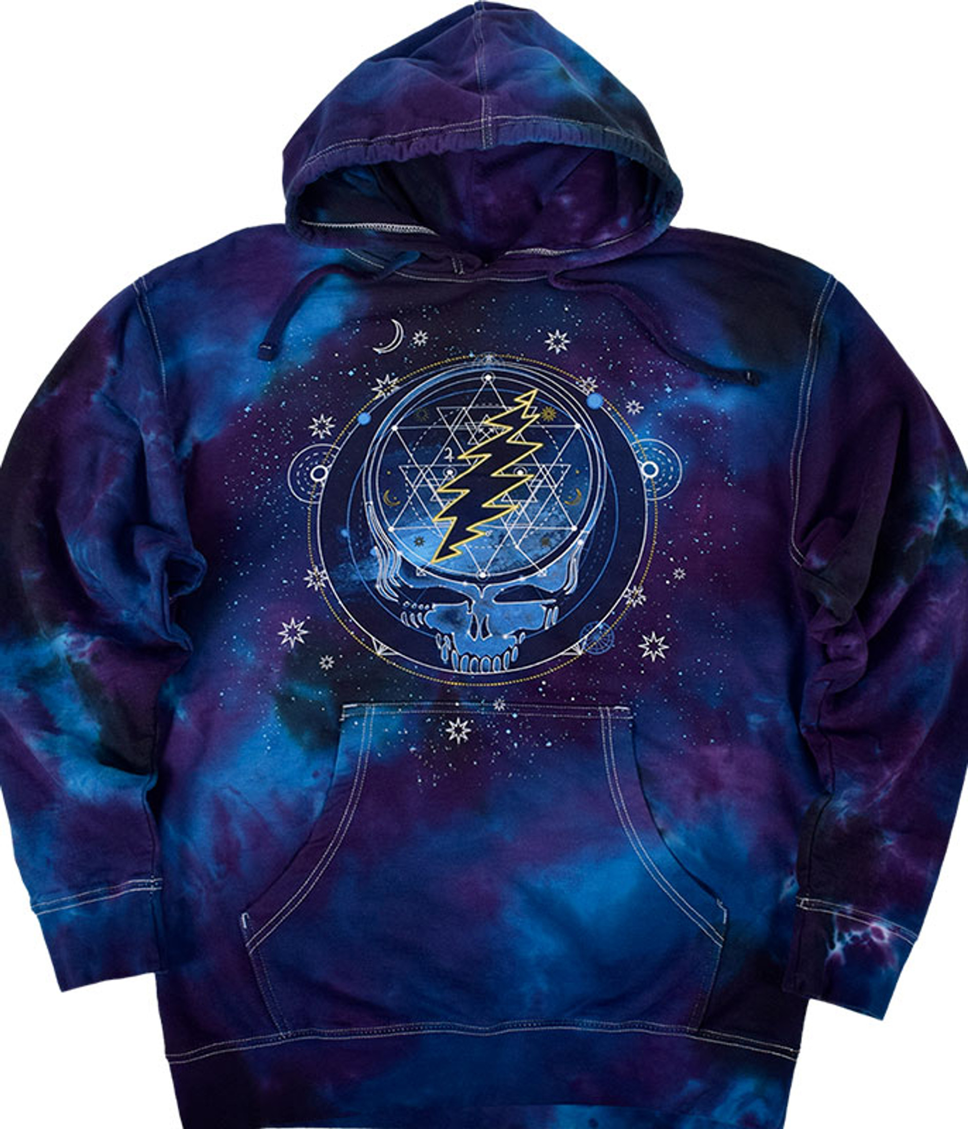 Grateful Dead Mystical Stealie Tie Dye Hoodie Liquid Blue