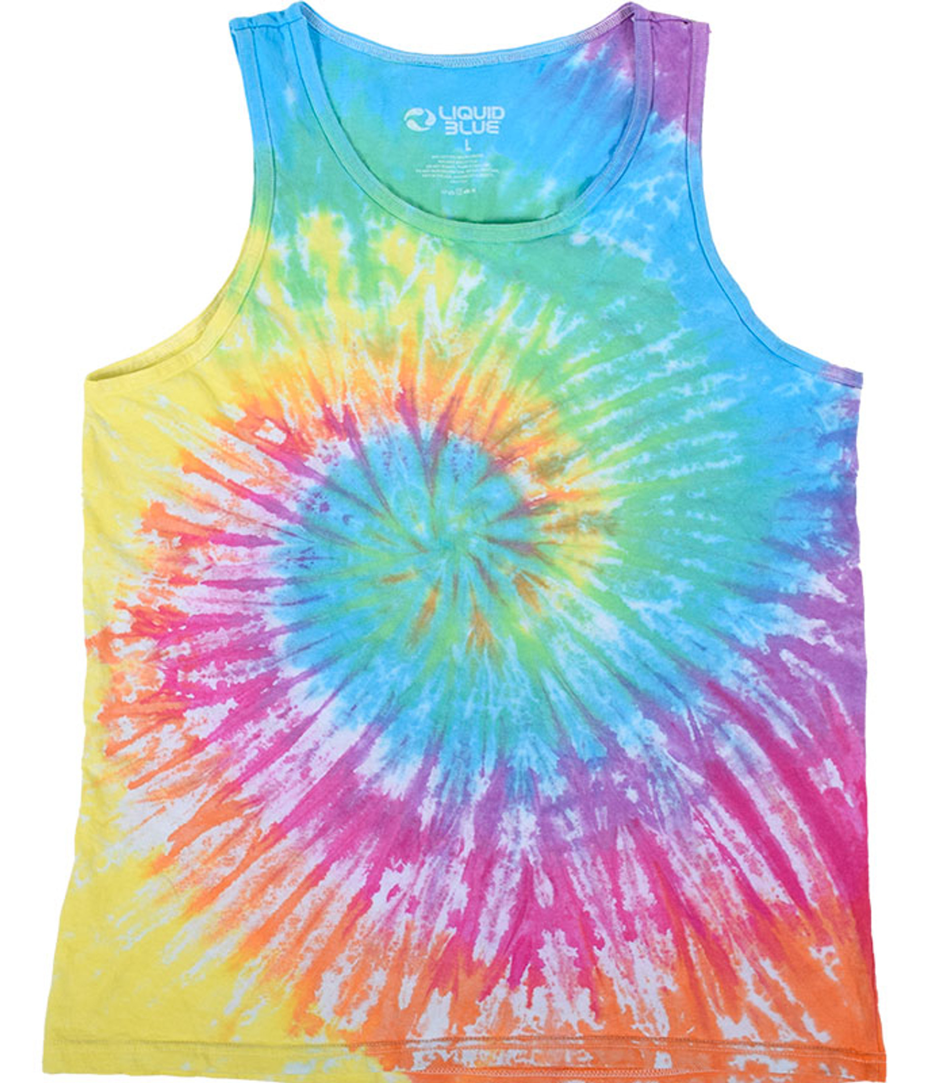 Pastel Spiral Unprinted Tie Dye Tank Top T Shirt