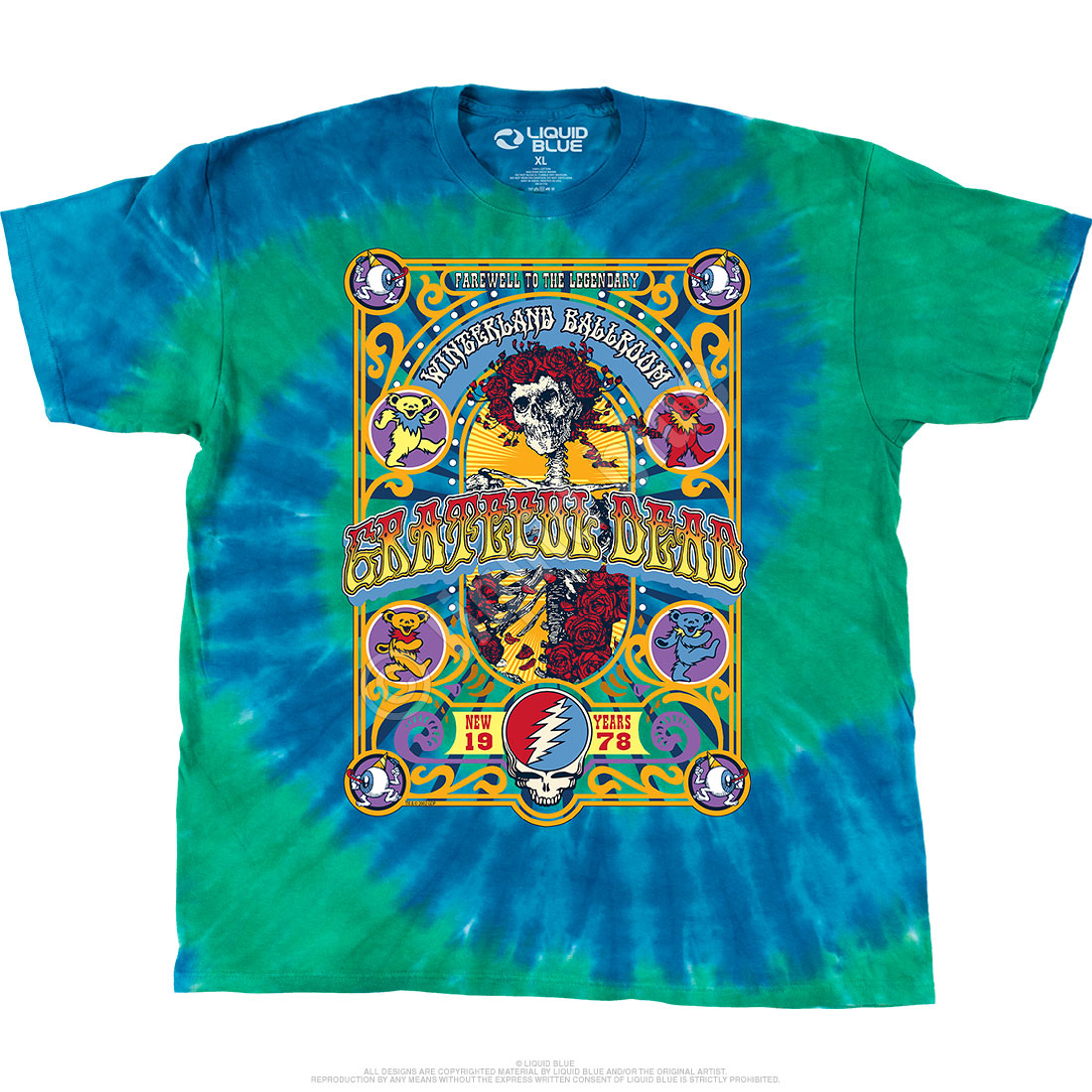 Grateful Dead Closing Of Winterland T-Shirt Tee by Liquid Blue