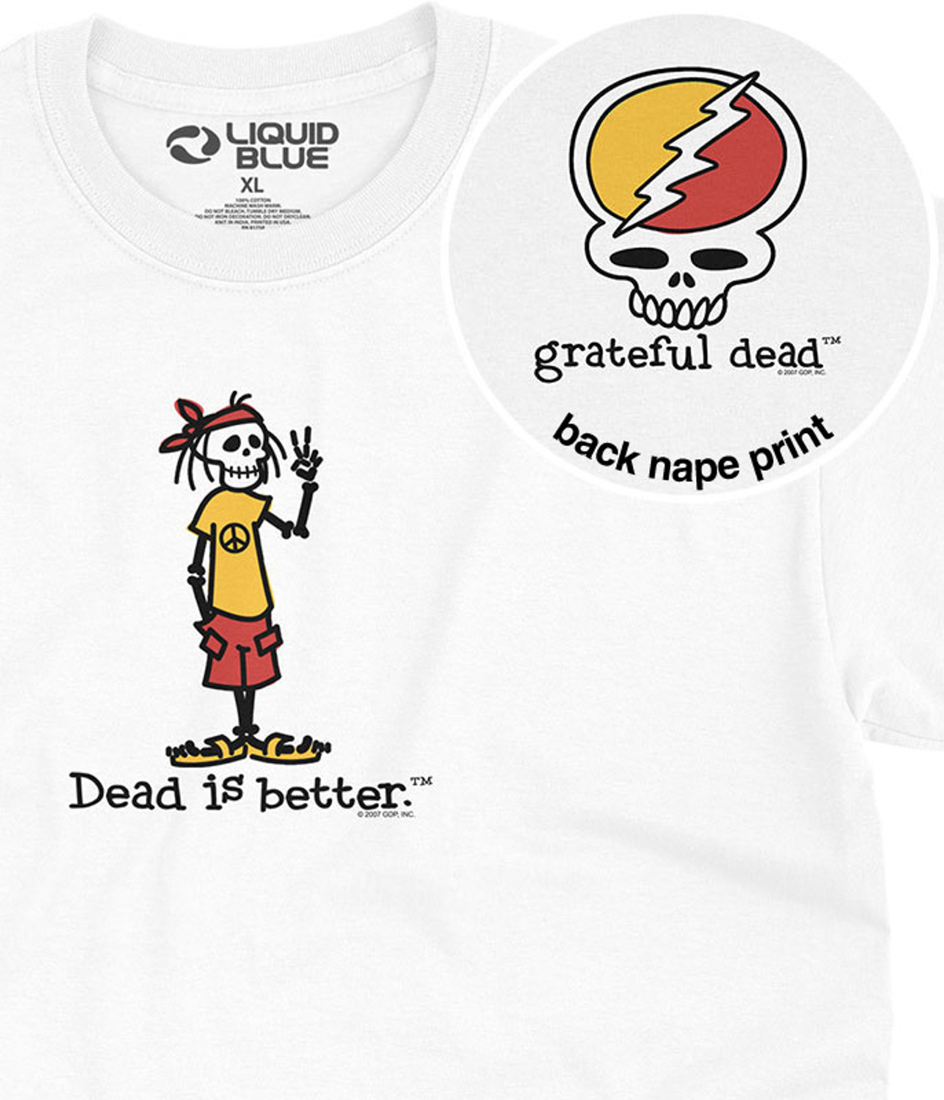 Grateful Dead Peace Dead Is Better T-Shirt Tee by Liquid Blue