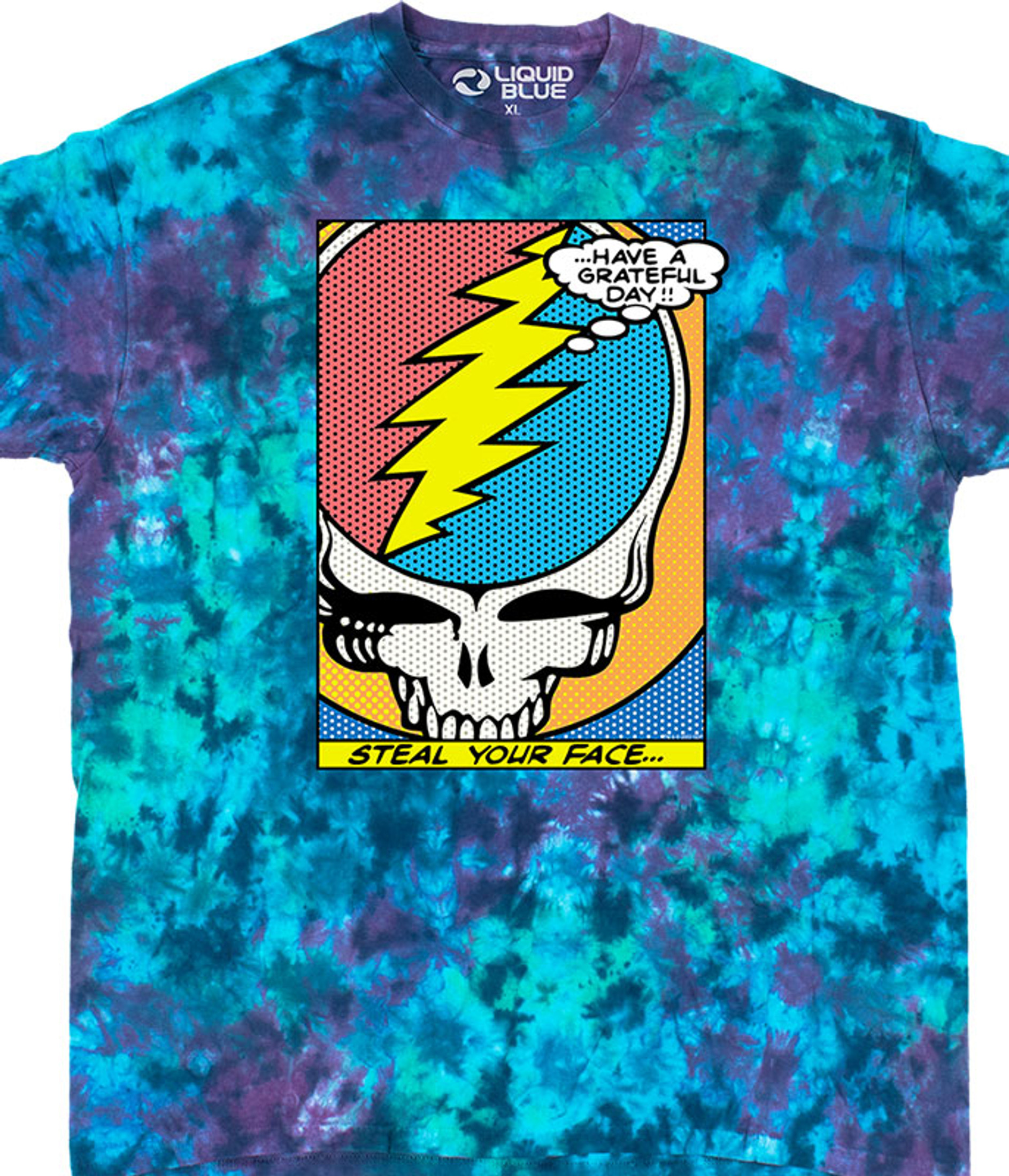 Grateful Dead Men's Space Your Face Tie Dye T-Shirt Multi