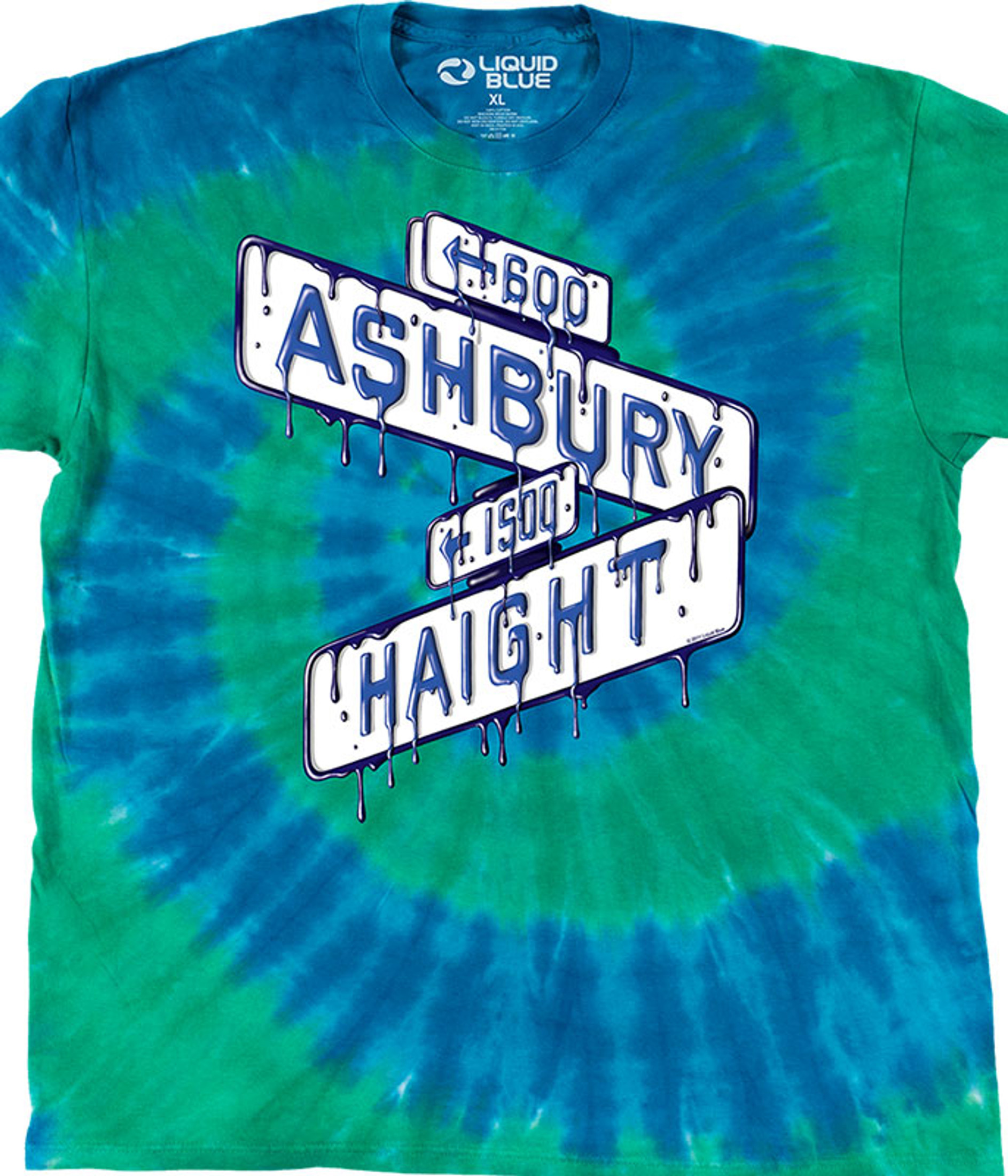 Liquid Haight Ashbury Sign T-Shirt Tee by Blue