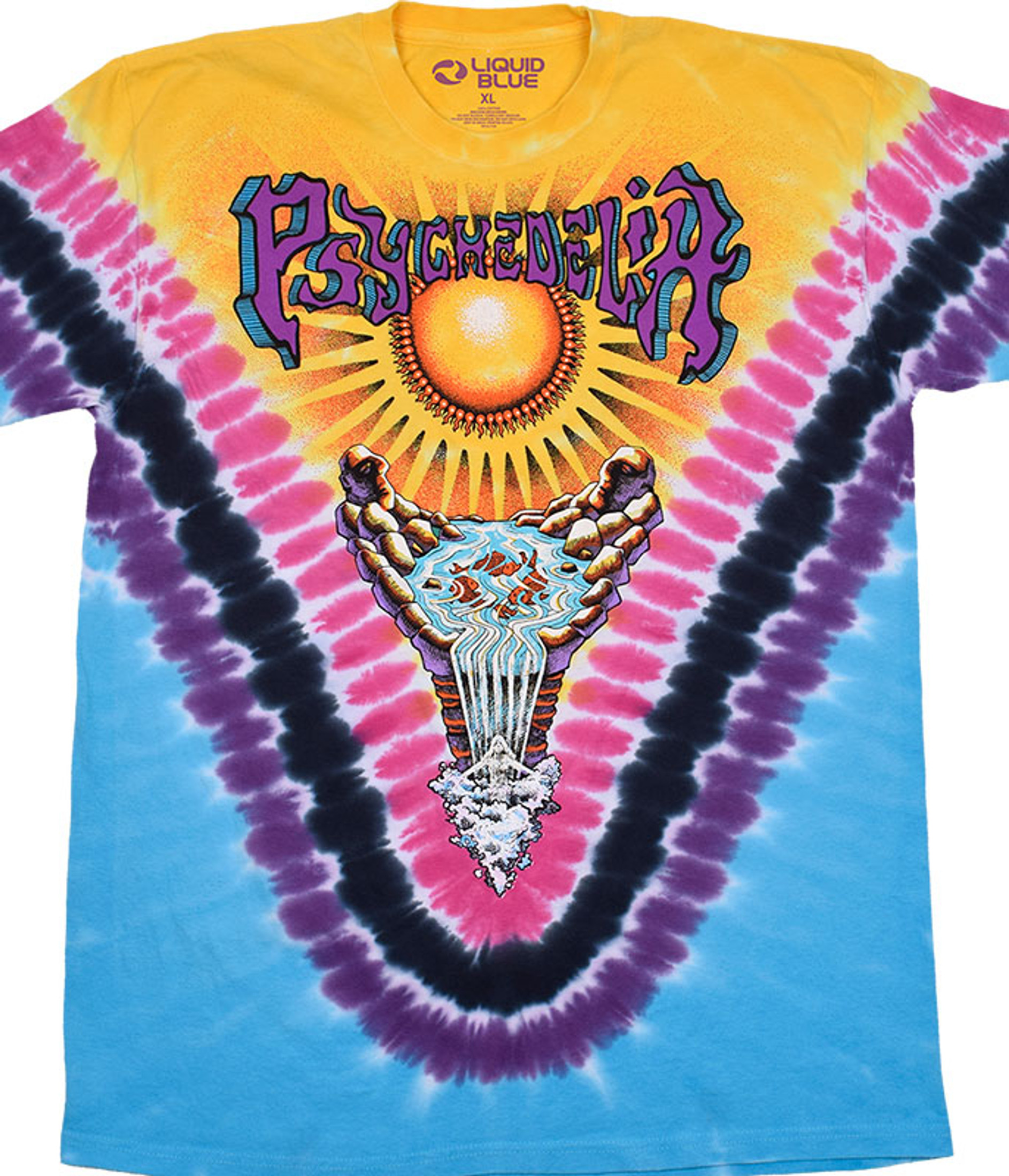 Light Fantasy Psychedelia Tie-Dye T-Shirt Tee Liquid Blue