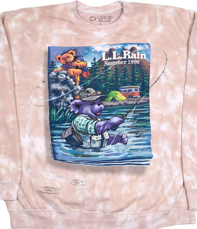 Grateful Dead LL Rain Tie-Dye Sweatshirt Tee Liquid Blue