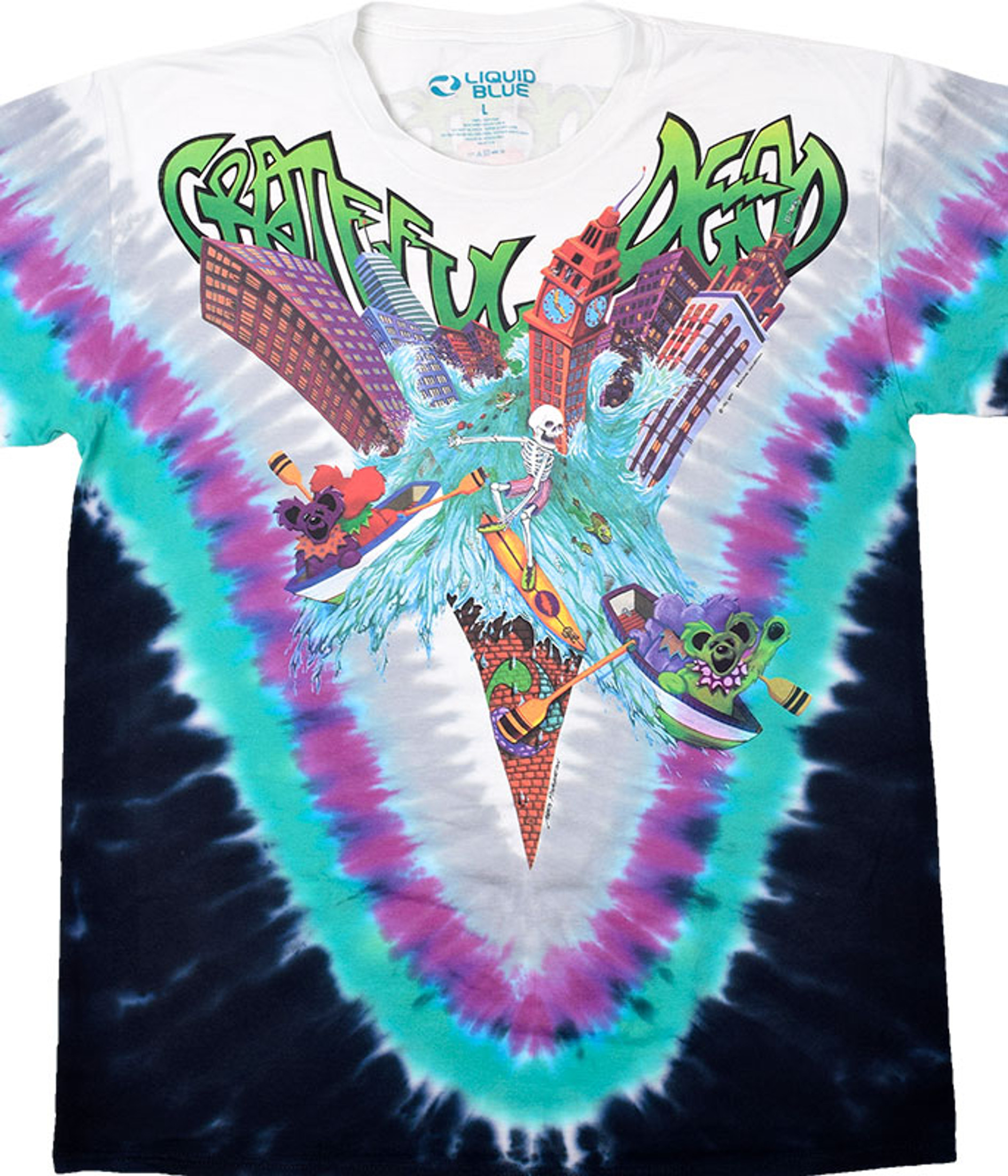 トップス Liquid Blue c1992 Grateful Dead Tye Dye Grateful Dead Wake Of The Flood Tie-Dye T-Shirt Tee Liquid Blue