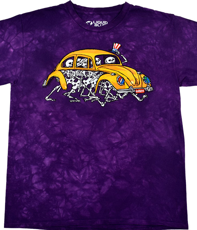 Grateful Dead Bug Truckin' Tie-Dye T-Shirt Tee Liquid Blue