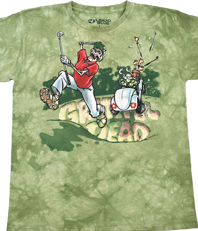 Grateful Dead Dead Golf Tie-Dye T-Shirt Tee Liquid Blue