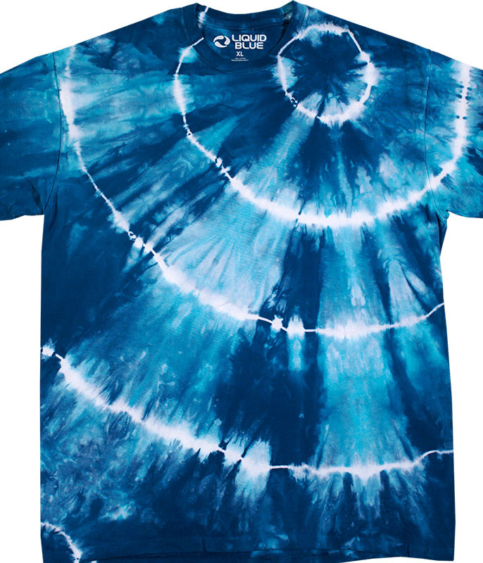 Liquid Blue Radial Navy Turquoise Tie-Dye T-Shirt Tee Liquid Blue