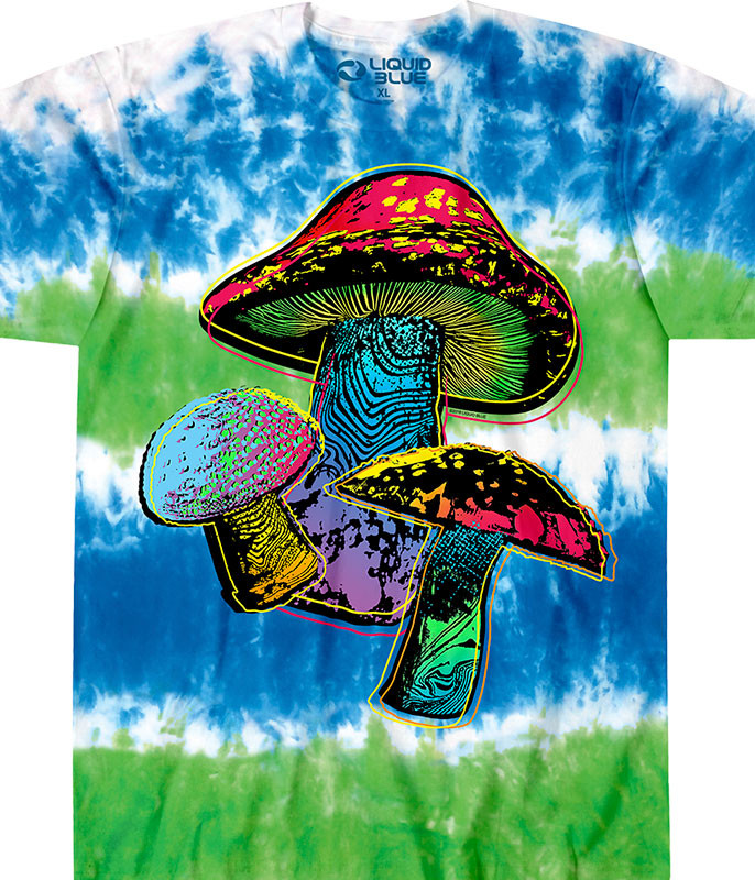 Vintage 1991 Blue Pink Super Rare Shroomarama Tie Dye T-shirt XL