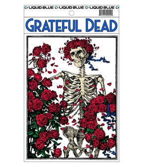 Grateful Dead Woodcut Sticker Liquid Blue