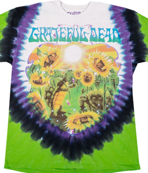 Grateful Dead Sunflower Terrapin Tie-Dye T-Shirt Tee Liquid Blue