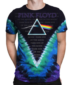 Pink Floyd Dark Side V Tie-Dye T-Shirt Tee Liquid Blue