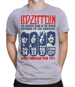 Led Zeppelin LA 1975 Tie-Dye T-Shirt Tee Liquid Blue