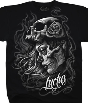 Luctus Lady of the Dead Black T-Shirt Tee Liquid Blue