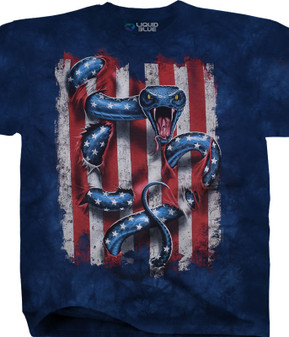 Americana American Serpent Tie-Dye T-Shirt Tee Liquid Blue