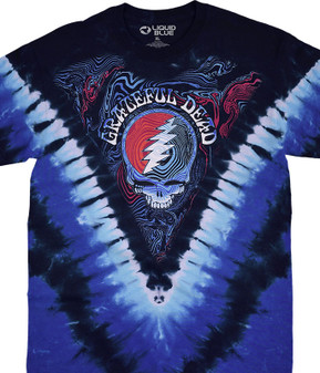 Grateful Dead American Ripple Tie-Dye T-Shirt Tee Liquid Blue