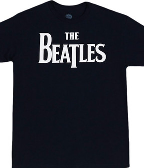 Beatles Logo Black T-Shirt Tee