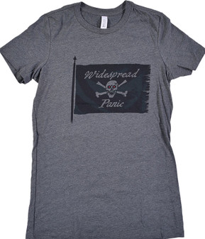 Widespread Panic Jolly Roger Dark Heather Grey Juniors Long Length T-Shirt Tee
