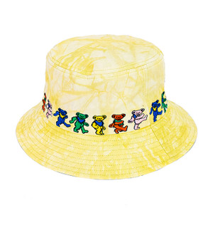 Dancin Bear Tie-Dye Yellow Bucket Hat