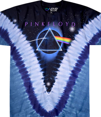 Pink Floyd Pyramid V Tie-Dye T-Shirt Tee Liquid Blue