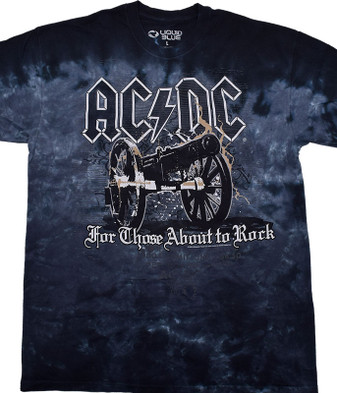 AC/DC Cannon Tie-Dye T-Shirt Tee Liquid Blue
