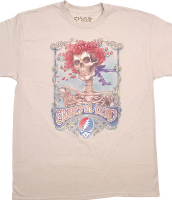 Grateful Dead Big Bertha Tan T-Shirt Tee Liquid Blue