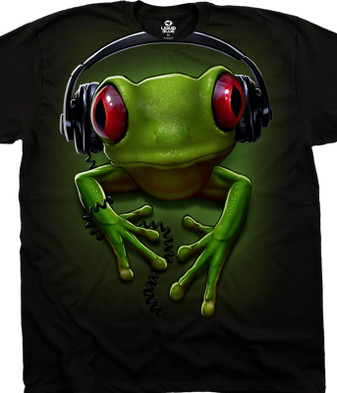 Musica Frog Rock Black T-Shirt Tee Liquid Blue