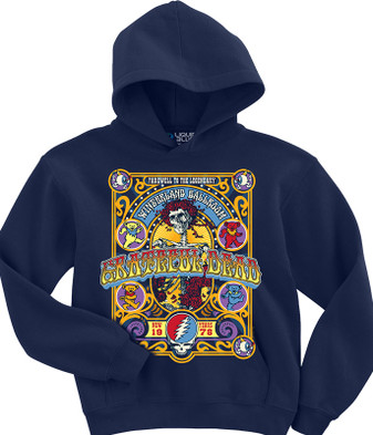 Grateful Dead Closing Of Winterland Navy Hoodie Liquid Blue