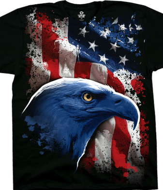 Americana American Icon Black T-Shirt Tee Liquid Blue