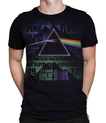 Pink Floyd Dark Side Poster Black T-Shirt Tee Liquid Blue