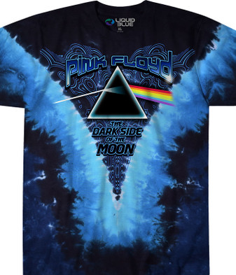 Pink Floyd Dark Side Of The Moon Tie-Dye T-Shirt Tee Liquid Blue