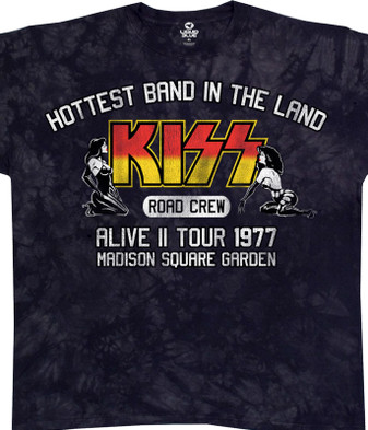KISS Road Crew 77 Tie-Dye T-Shirt Tee Liquid Blue