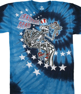 Grateful Dead Uncle Sam I Am Tie-Dye T-Shirt Tee Liquid Blue