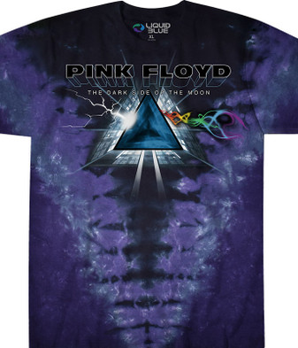 Pink Floyd Dark Side Vortex Tie-Dye T-Shirt Tee Liquid Blue
