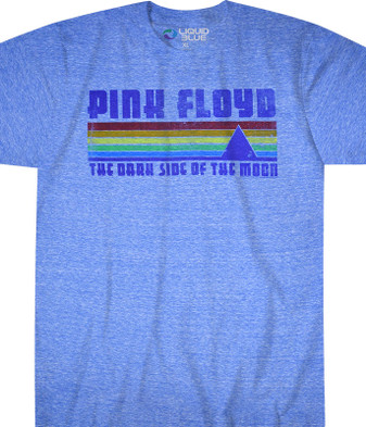 Pink Floyd On the Run Blue Heather Tri-Blend T-Shirt Tee Liquid Blue