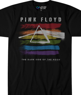 Pink Floyd Dark Side Brushed Black Athletic T-Shirt Tee Liquid Blue